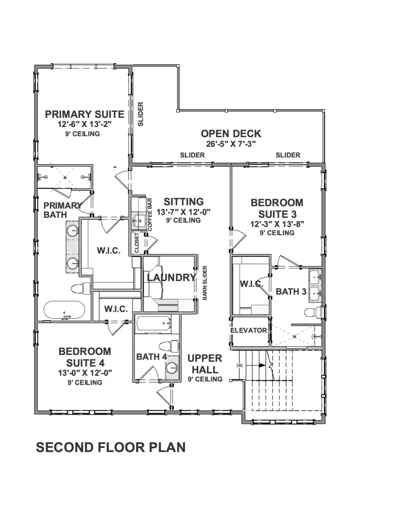3121 Sq. Ft. - Haddies Hideaway- All Suites Primary Upstairs Plan Set