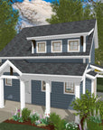 The Blue House | Compact Coastal Cottage House Plan | 1,074 Sq Ft | 2BR 2.5BA