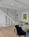 The Blue House | Compact Coastal Cottage House Plan | 1,074 Sq Ft | 2BR 2.5BA