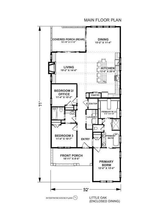 1800 Sq. Ft. - Little Oak - Enclosed Dining