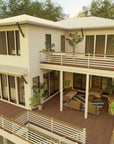 Sandy Dune N | Elevated Contemporary Coastal House Plan | 3,588 Sq Ft | 4BR 4.5BA