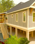 The Quinn Pilings | Elevated Coastal Country House Plan | 2,409 Sq Ft | 3BR 3.5BA