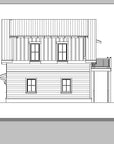 Cliffwood Garage ADU - Rear Elevation Drawing - Coastal Garage Apartment Plan - Intertwine House Plans
