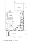 The Green House | Coastal Cottage House Plan | 955 Sq Ft | 2BR 1.5BA