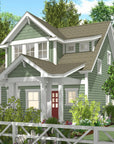The Green House | Coastal Cottage House Plan | 955 Sq Ft | 2BR 1.5BA