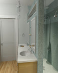 Primary Bathroom View 2 — Haddie's Hideaway 2700R | Reverse-Living Coastal House Plan | Intertwine House Plans