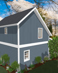 The Blue House | Compact Coastal Cottage House Plan | 1,074 Sq Ft | 2BR 2.5BA