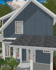 The Blue House | Compact Coastal Cottage House Plan | 1,074 Sq Ft | 2BR 2.5BA