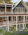 Casa Azul | Elevated Reverse-Living Coastal House Plan | 3,058 Sq Ft | 3-4BR 4BA