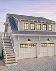 Cliffwood Garage ADU - Front Exterior Sunset Render - Coastal Garage Apartment Plan - Intertwine House Plans
