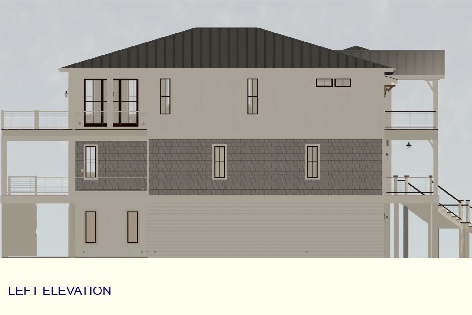Haddie's Hideaway 2700R FLG | Elevated Reverse-Living Coastal House Plan | 2,797 Sq Ft | 4BR 4-5BA