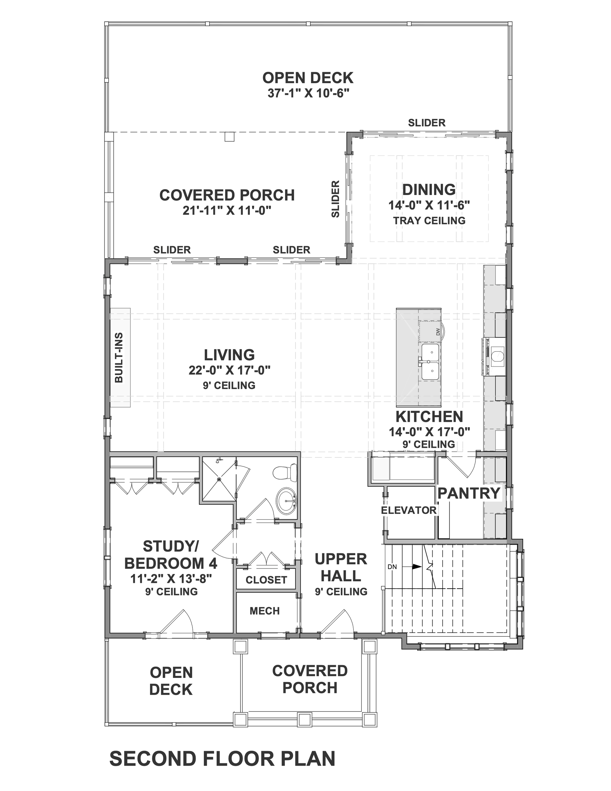 Haddie's Hideaway 2700R FLG | Elevated Reverse-Living Coastal House Plan | 2,797 Sq Ft | 4BR 4-5BA
