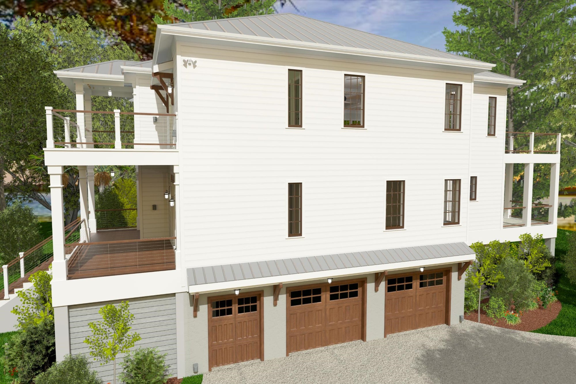 Haddie's Hideaway | Elevated Reverse-Living Coastal House Plan | 3,450 Sq Ft | 4BR 3.5BA