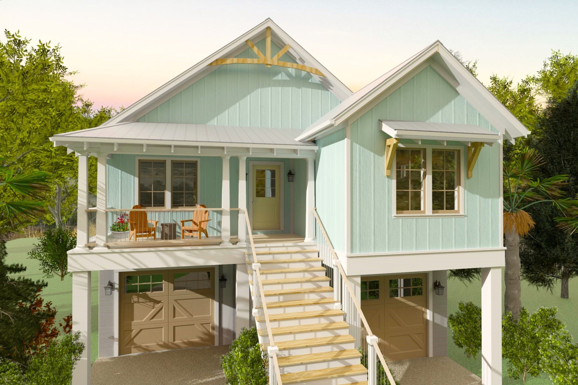 Little Oak | Elevated Coastal House Plan | 1,600 Sq Ft | 3BR 2BA