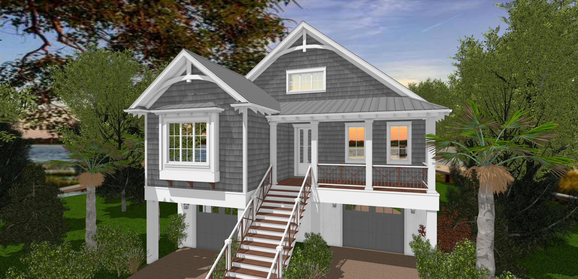 Magnolia Cottage II | Elevated Coastal Beach House Plan | 2,000 Sq Ft | 3-4BR 2.5-3.5BA