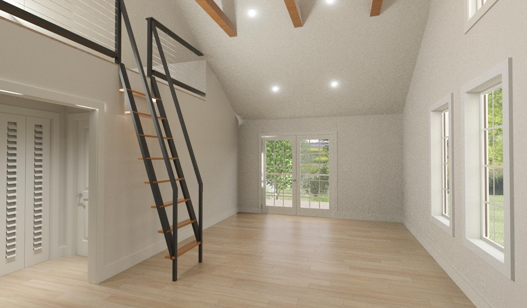 Meyer | Garage ADU Plan | 650 Sq Ft | 1BR + Loft 1BA