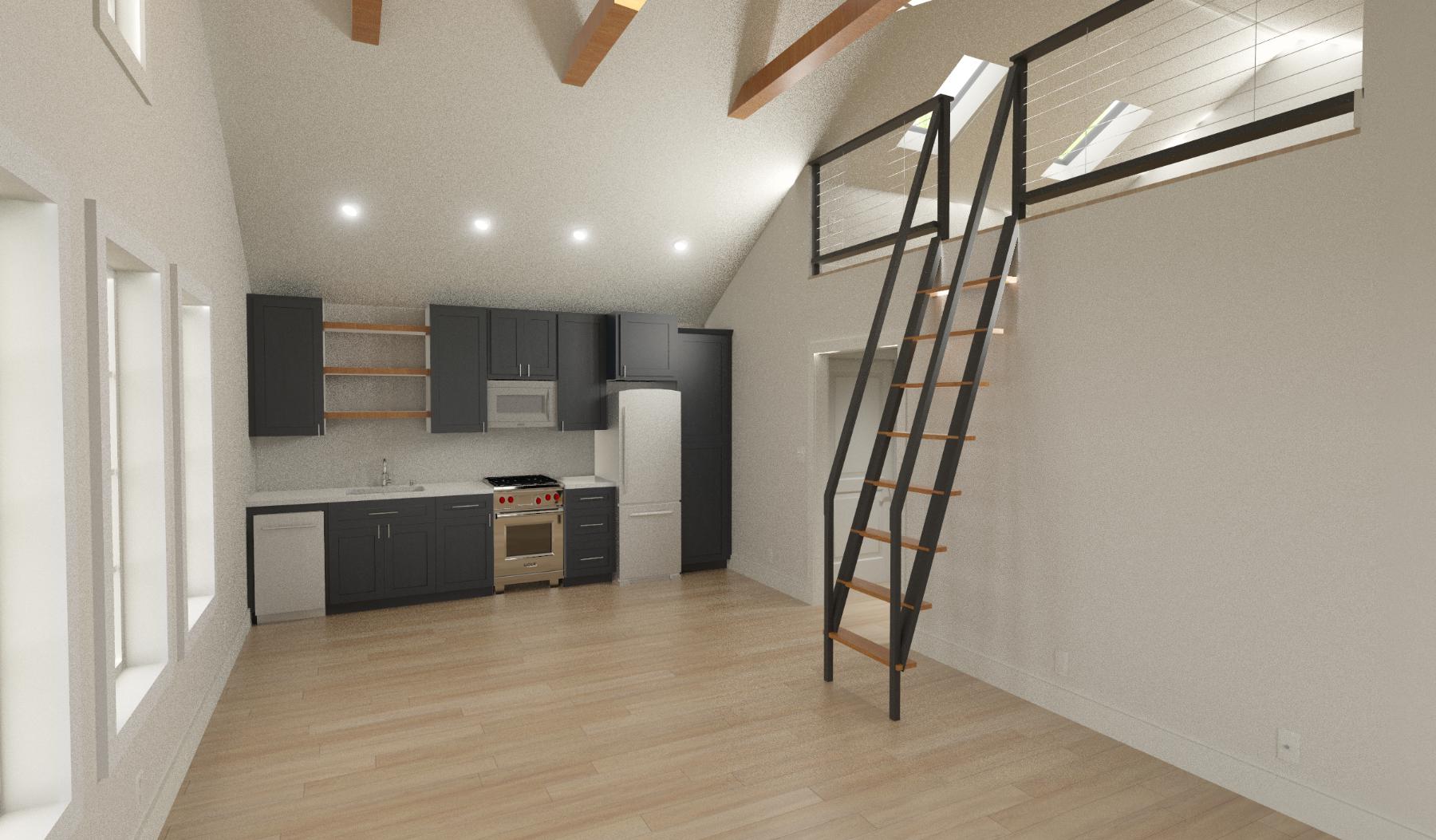 Meyer | Garage ADU Plan | 650 Sq Ft | 1BR + Loft 1BA