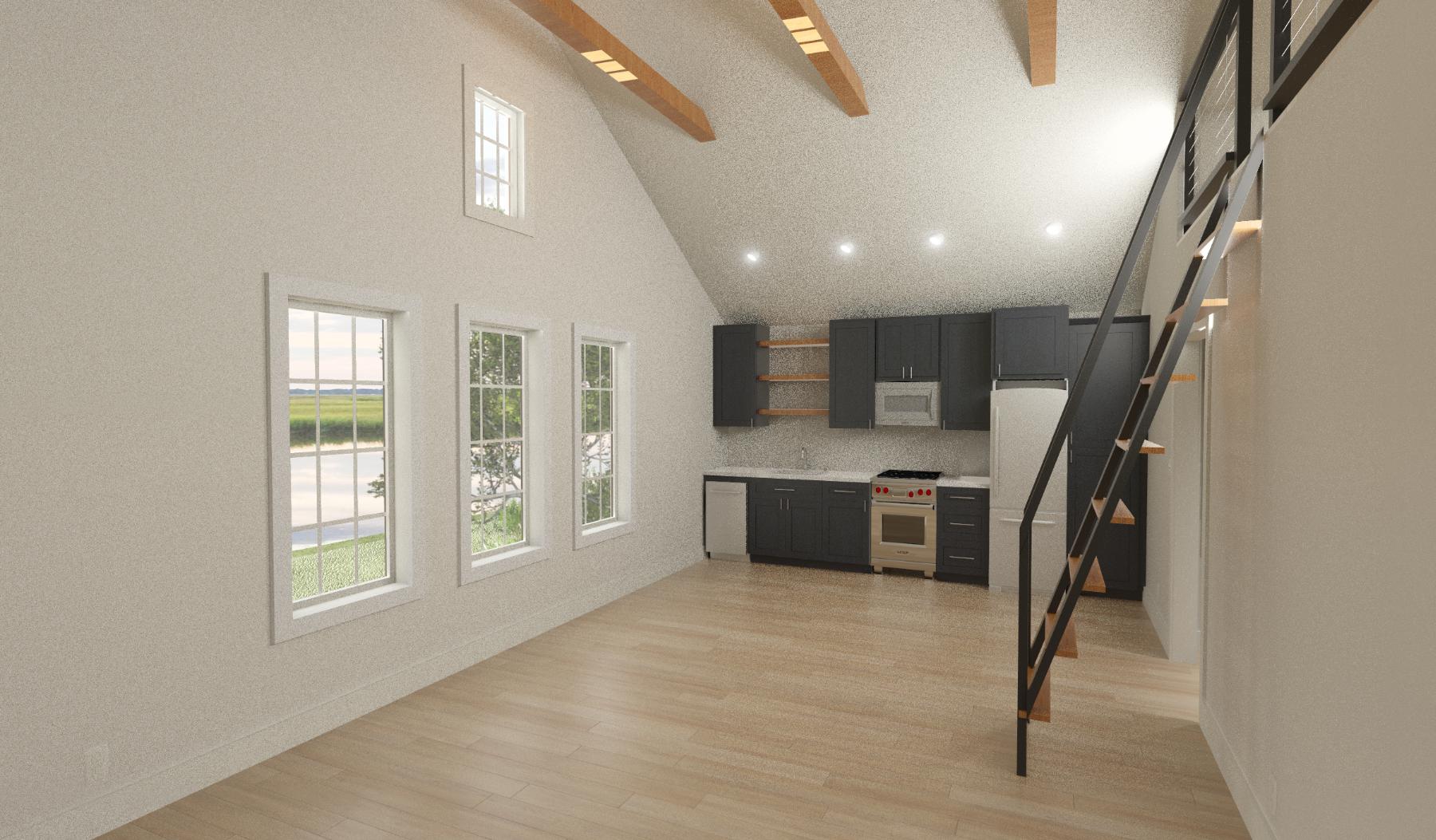 Meyer | Garage ADU Plan | 650 Sq Ft | 1BR + Loft 1BA