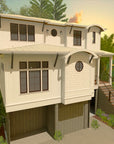 Sandy Dune N | Elevated Contemporary Coastal House Plan | 3,588 Sq Ft | 4BR 4.5BA