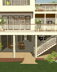 Sandy Dune N | Elevated Contemporary Coastal House Plan | 3,588 Sq Ft | 4BR 4.5BA