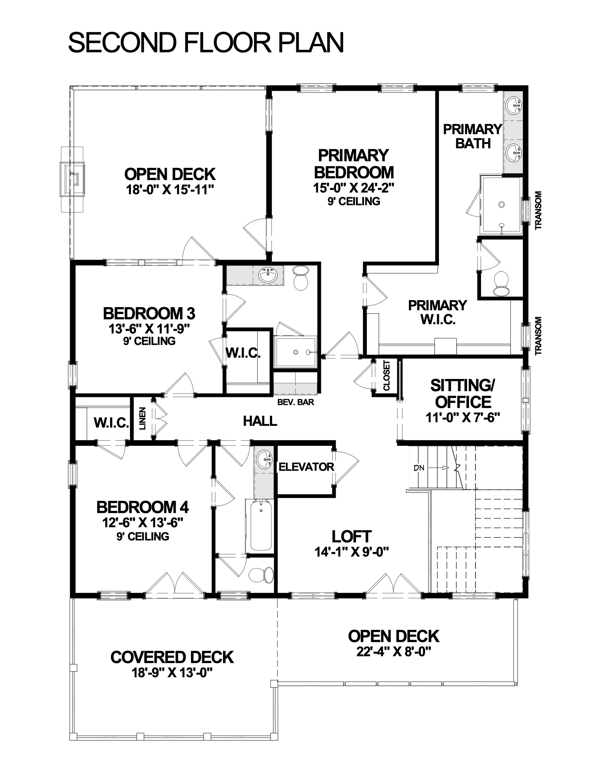 Sandy Dune | Elevated Shingle-Style Coastal House Plan | 3,464 Sq Ft | 3-4BR 4.5BA