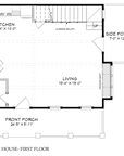 The Blue House | Compact Coastal Cottage House Plan | 1,074 Sq Ft | 2BR 2.5BA