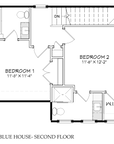 The Blue House | Compact Coastal Cottage House Plan | 1,074 Sq Ft | 2BR 2.5BA