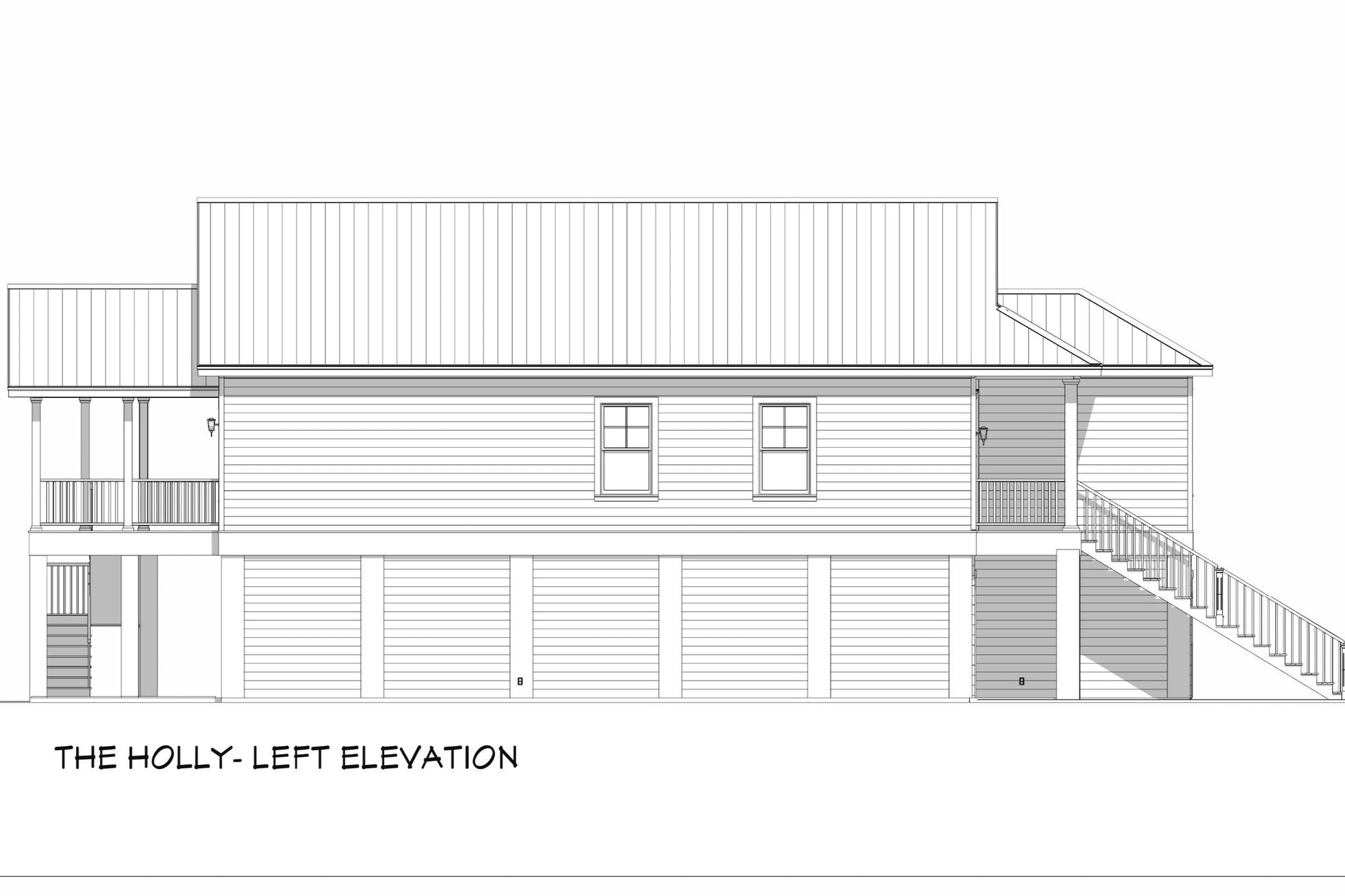 The Holly | Elevated Narrow-Lot Coastal House Plan | 1,495 Sq Ft | 3BR 2.5BA