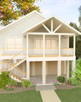 The Holly | Elevated Narrow-Lot Coastal House Plan | 1,495 Sq Ft | 3BR 2.5BA