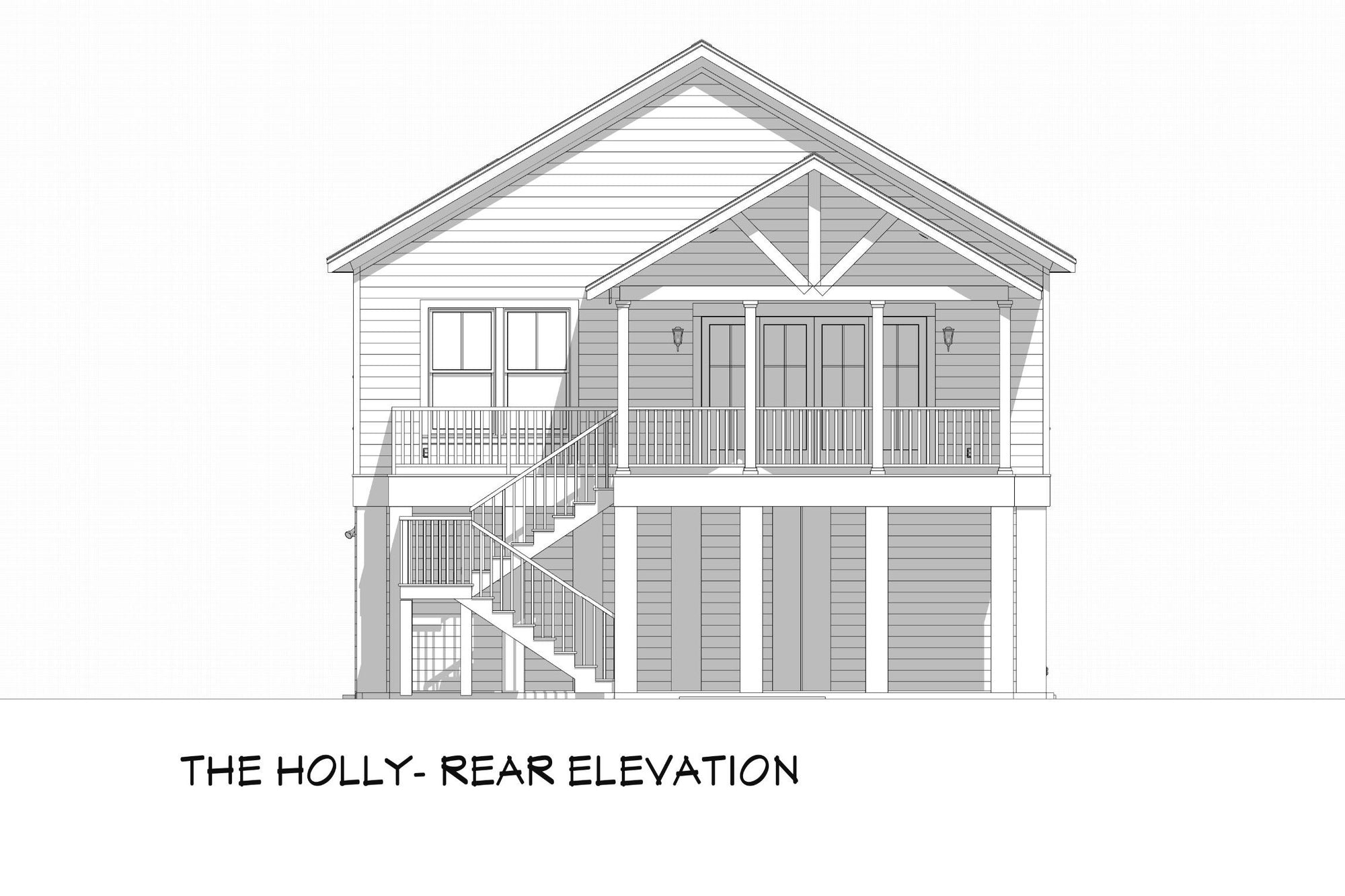 The Holly | Elevated Narrow-Lot Coastal House Plan | 1,495 Sq Ft | 3BR 2.5BA