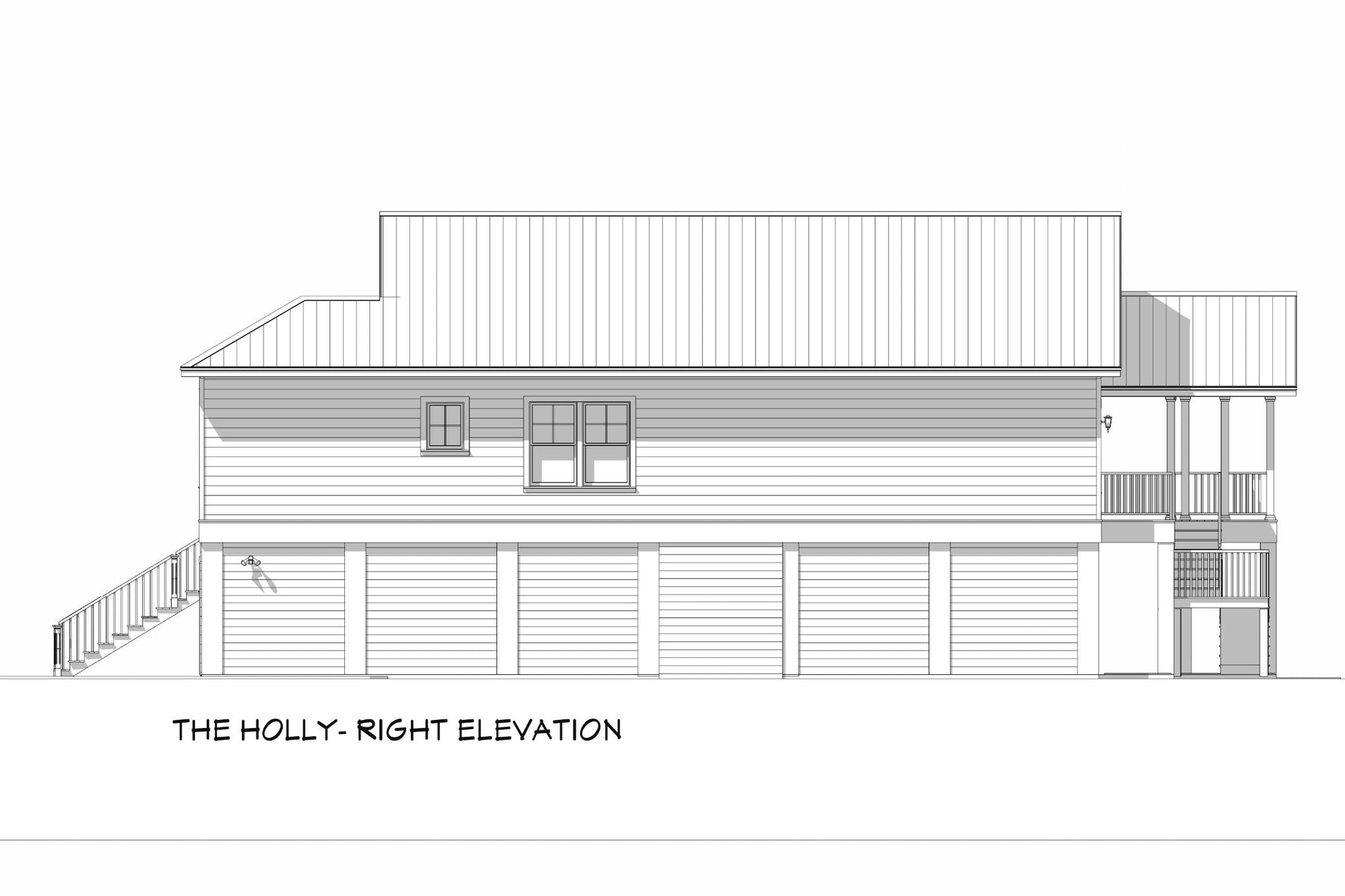 The Holly | Elevated Narrow-Lot Coastal House Plan | 1,495 Sq Ft | 3BR 2.5BA