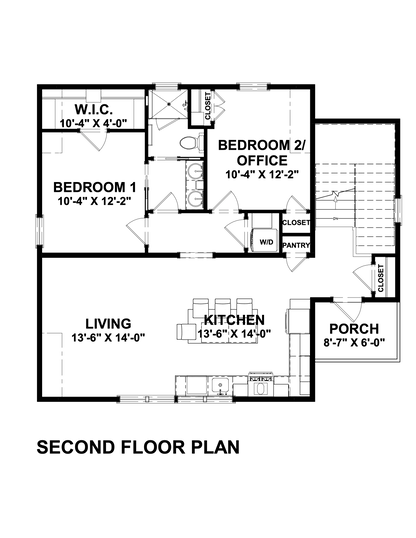 1085 Sq. Ft. - The Perry Garage/ADU Plan