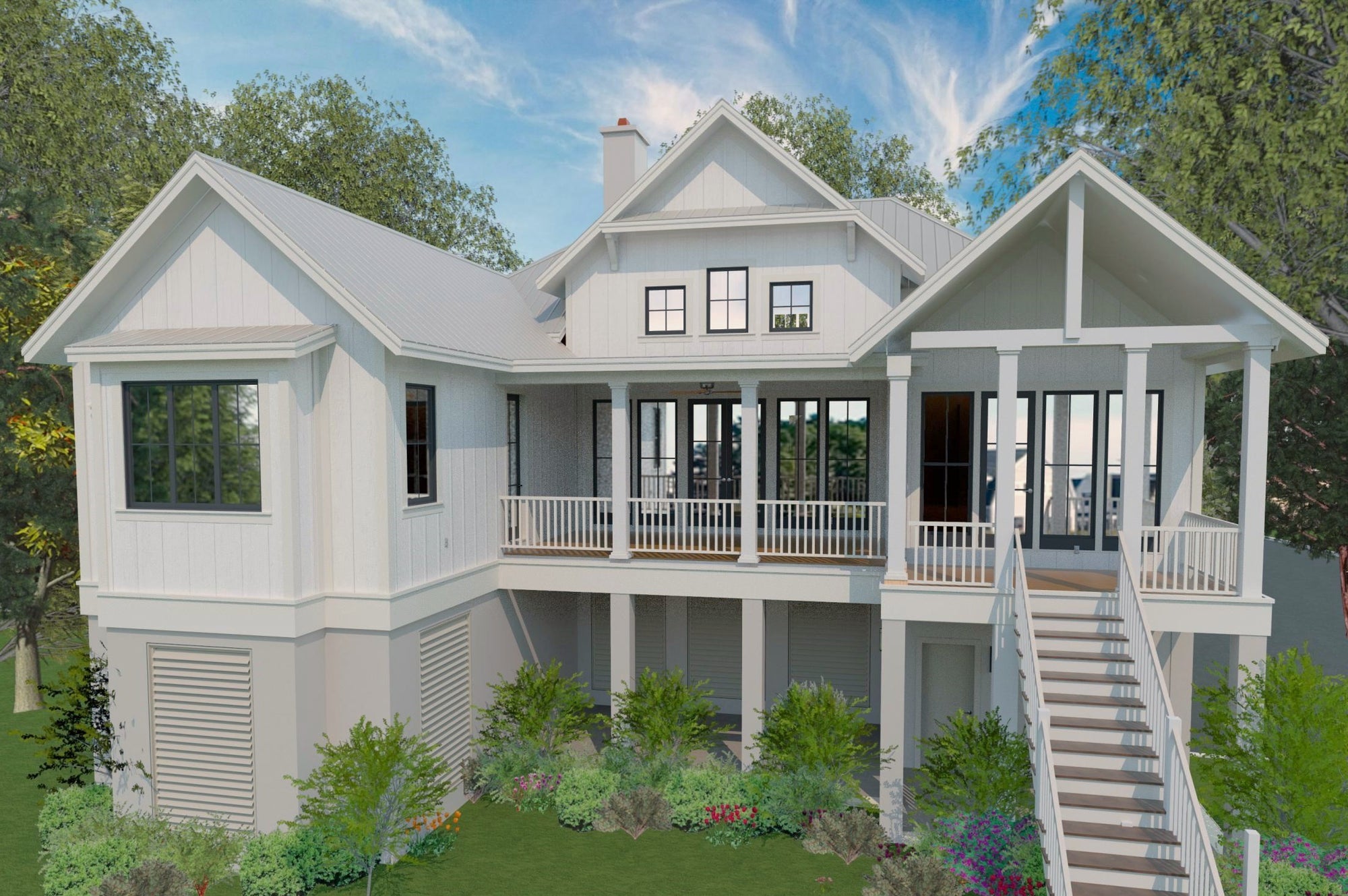 The Quinn | Elevated Coastal Country House Plan | 2,343 Sq Ft | 3BR 3.5BA