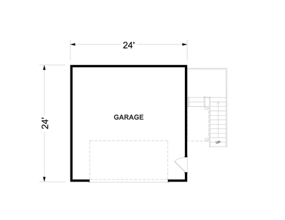 576 Sq. Ft. - Winthrop Studio Garage/ADU Plan