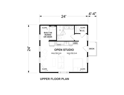 576 Sq. Ft. - Winthrop Studio Garage/ADU Plan