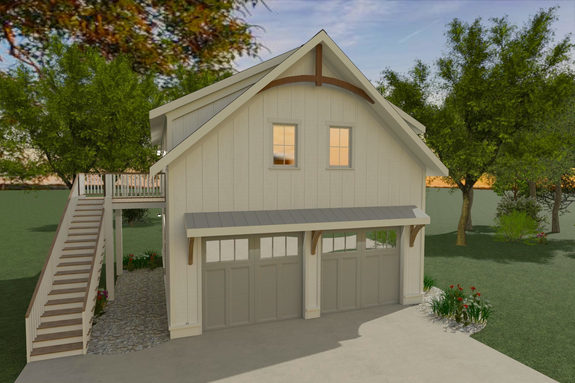 672 Sq. Ft. - Wilbury 24x28 Garage/ADU – Intertwine House Plans