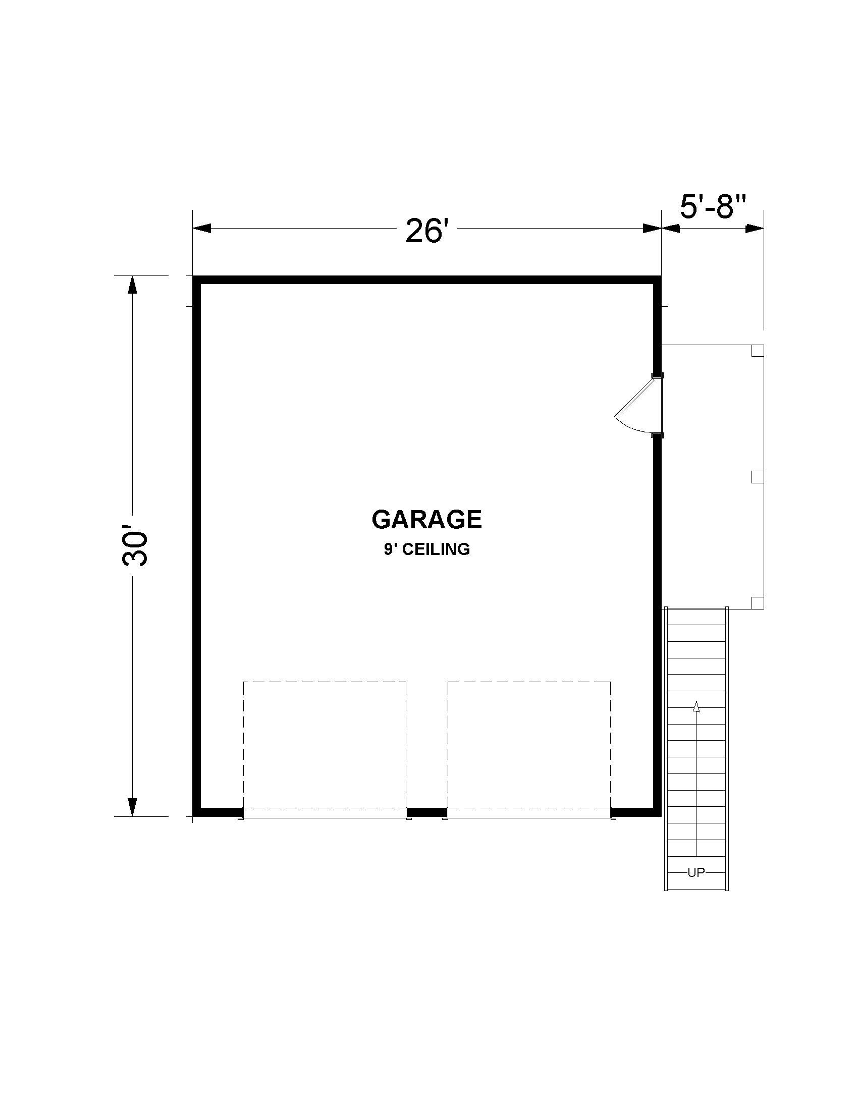 Winthrop 30 Ground Floor Garage Plan | 780 Sq Ft Garage ADU Plan