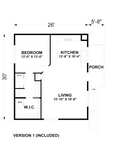 Winthrop 30 Upper Level Floor Plan Version 1 | 780 Sq Ft Garage ADU Plan