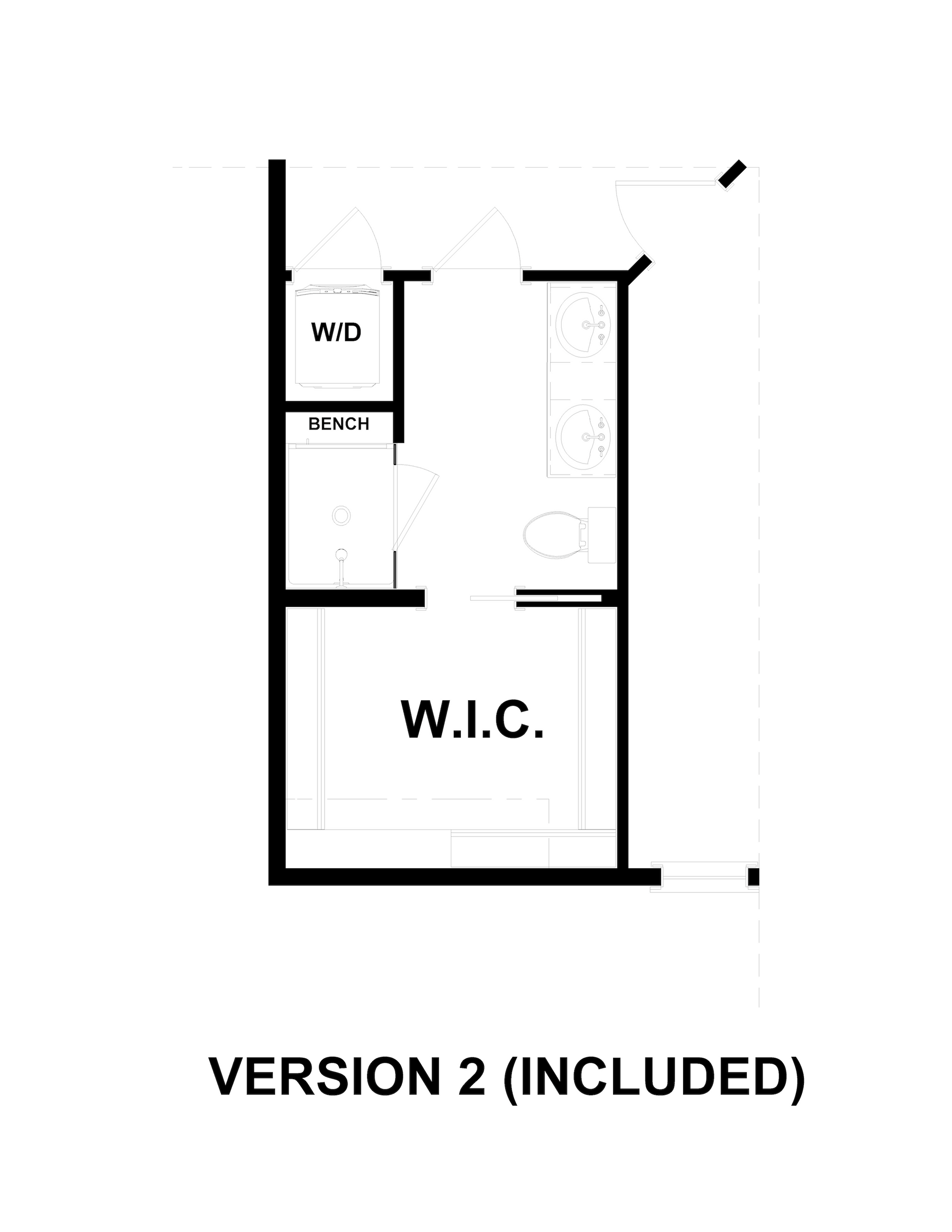Winthrop 30 Bath and Closet Layout Version 2 | 780 Sq Ft Garage ADU Plan