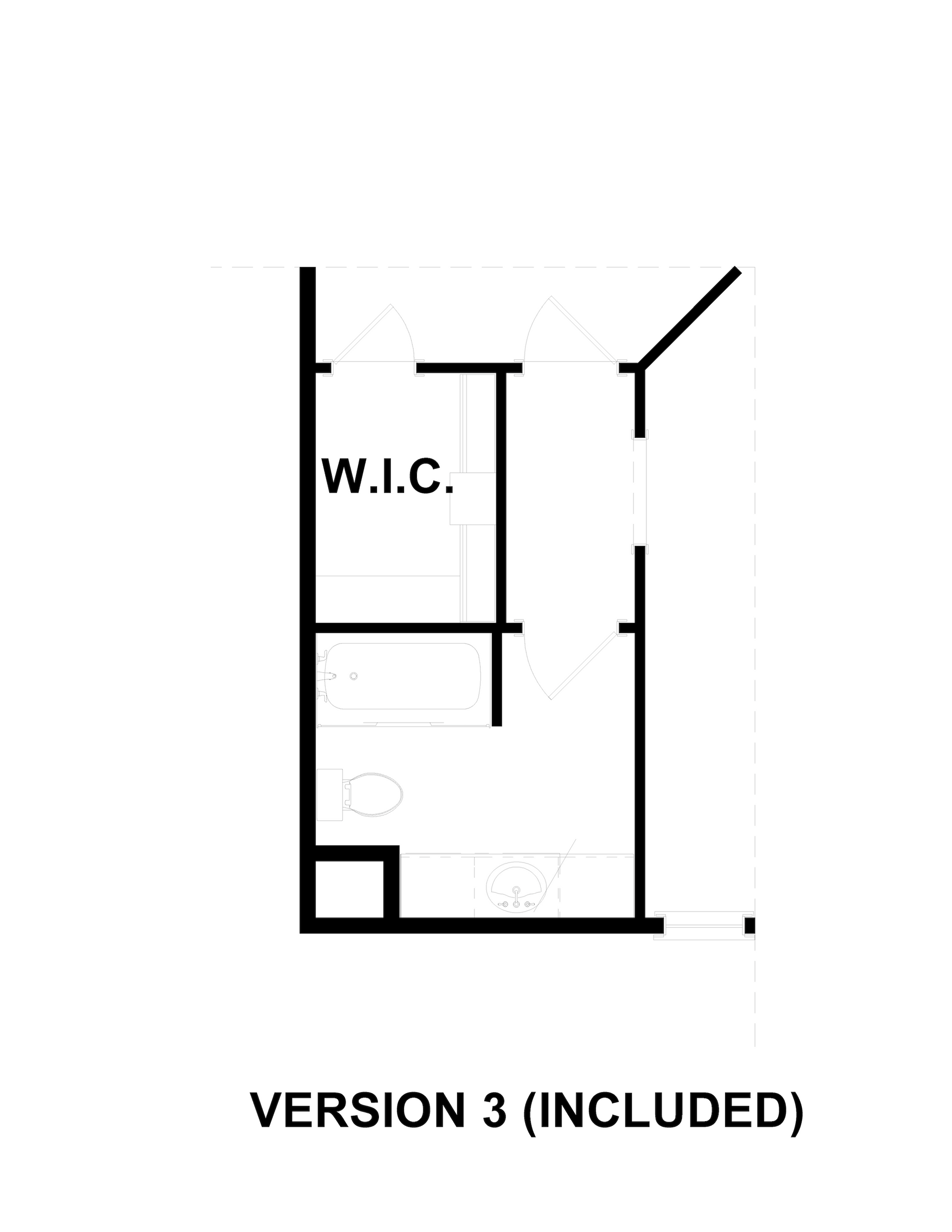 Winthrop 30 Bath and Closet Layout Version 3 | 780 Sq Ft Garage ADU Plan