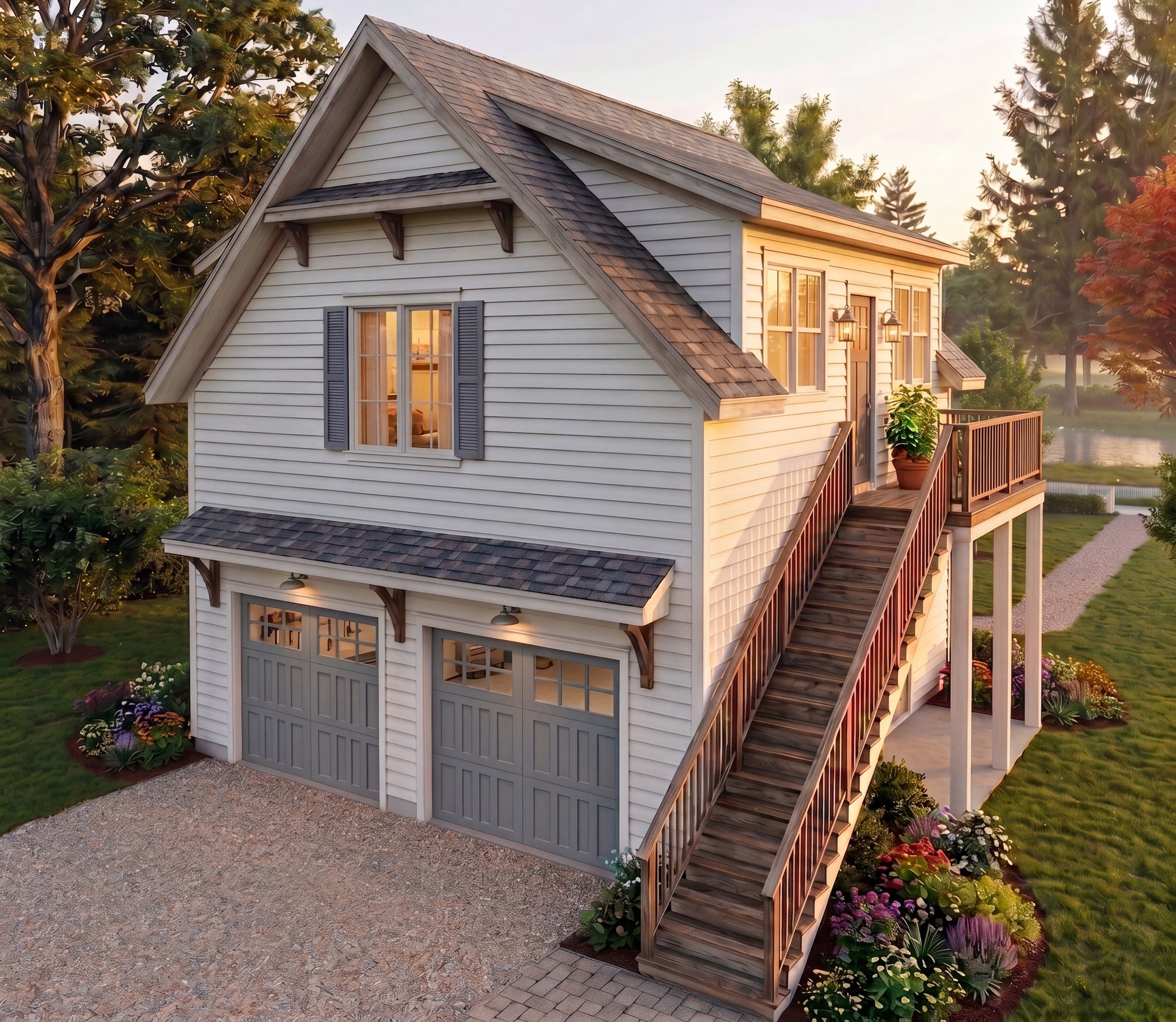Winthrop 30 Front Exterior | 780 Sq Ft Garage ADU Plan