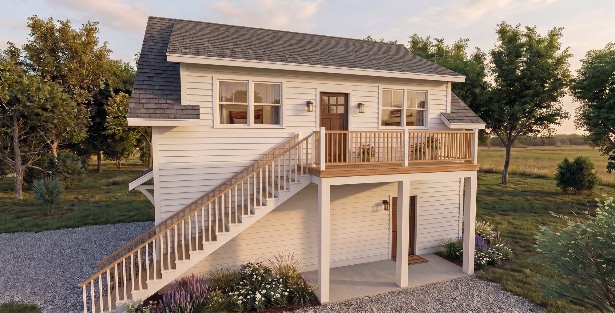 Winthrop 30 Left Exterior | 780 Sq Ft Garage ADU Plan
