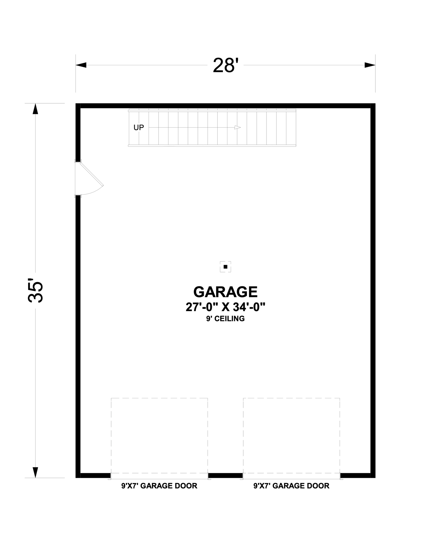887 Sq. Ft. - Winthrop 35 Enclosed Garage/ADU Plan