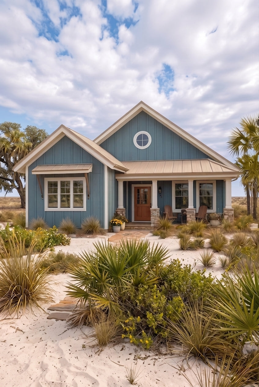 The Wave II - 1,599 Sq Ft Single-Level Coastal Cottage House Plan - Front Exterior Elevation - Intertwine House Plans