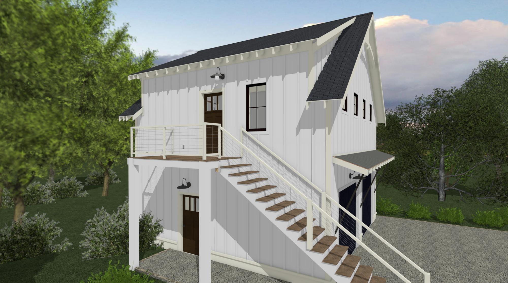 Cloudy Bay | Coastal Garage ADU Plan | 650 Sq Ft | 1BR 1BA