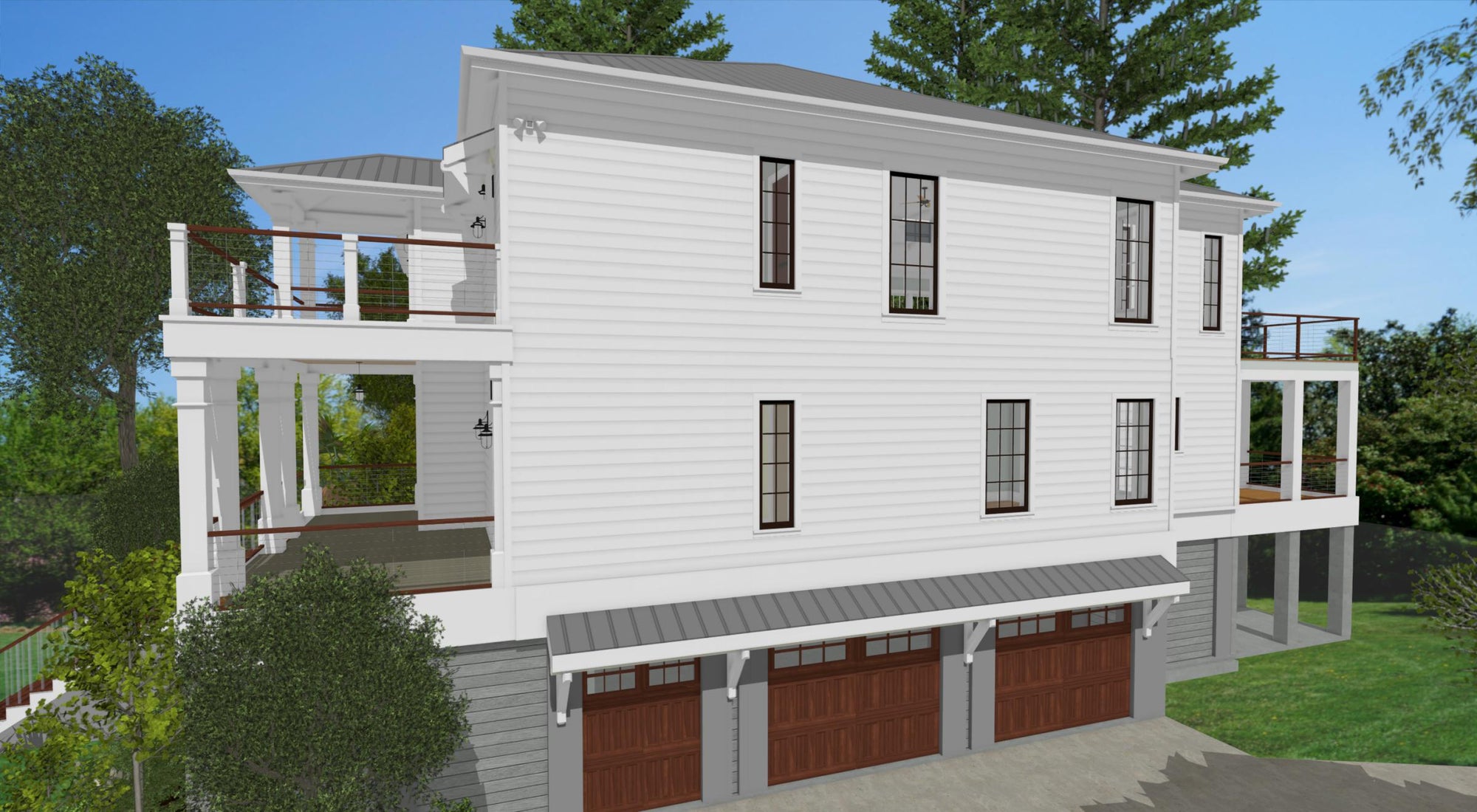 Haddie's Hideaway | Elevated Reverse-Living Coastal House Plan | 3,450 Sq Ft | 4BR 3.5BA