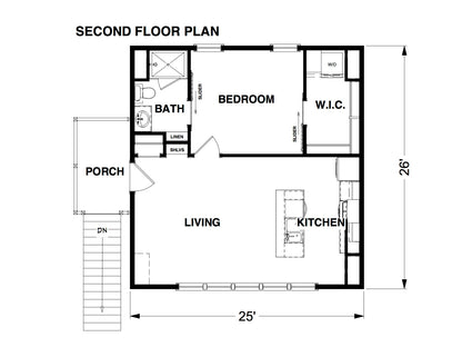 640* Sq. Ft. - Cliffwood Garage/ADU Plan