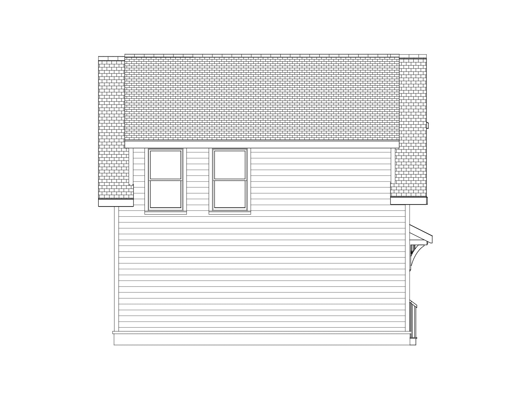 Left Elevation — Winthrop Garage ADU Plan | 650 Sq Ft Coastal Garage Apartment Plan | Intertwine House Plans